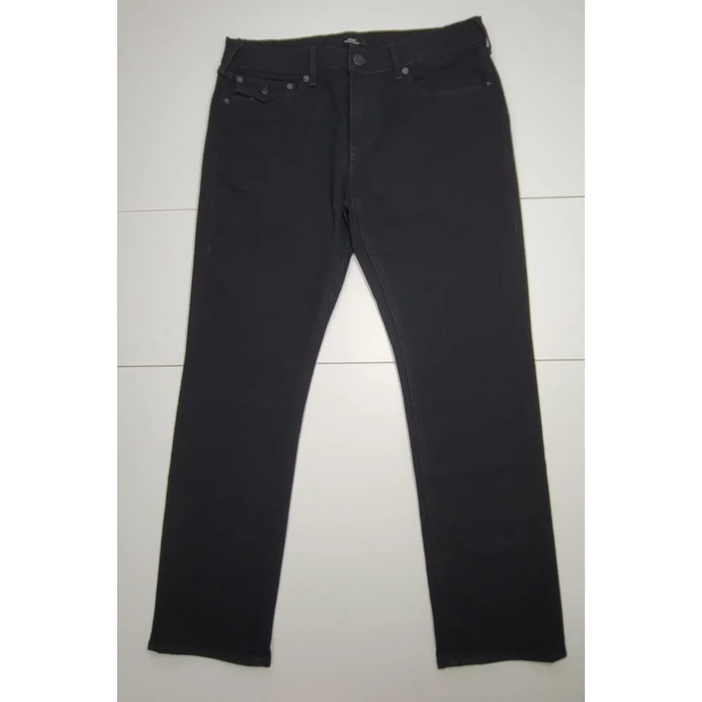 True Religion Mens Ricky Jeans Relaxed Straight Black 105713 Size W34XL32 New